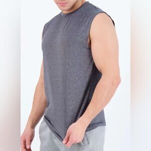 Real essential charcoal dri fit active tech sleeveless tshirt/tank top size L